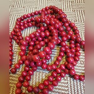 Red Wood Beads
